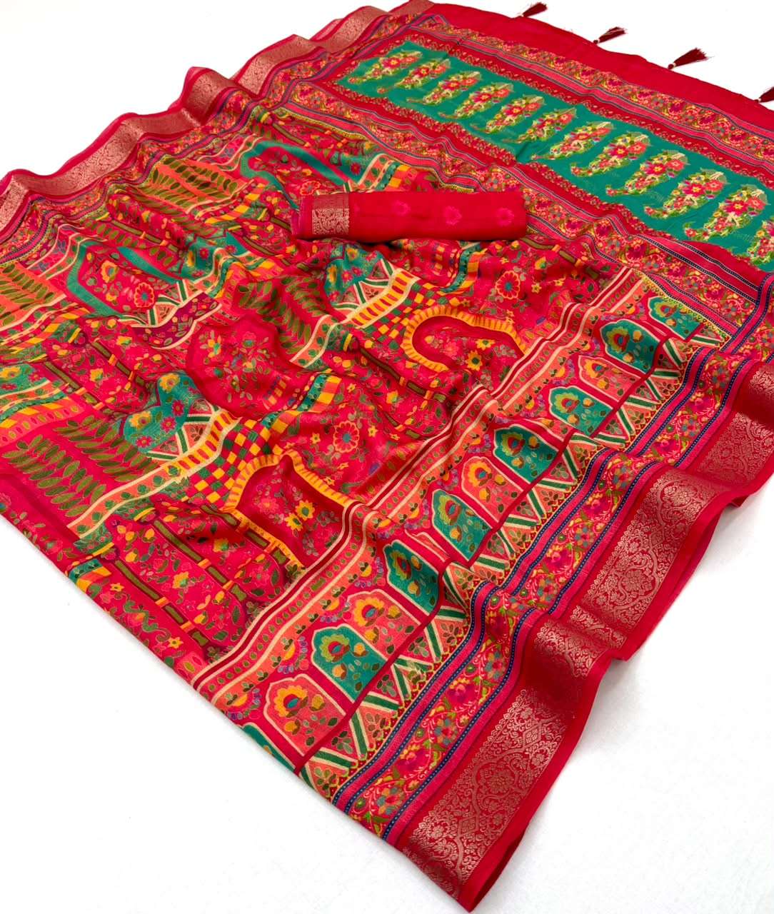RajMata Series Aahana Soft Nylon Viscous fabric Multicolor Direct Print on saree wholesale in surat